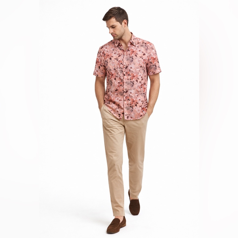 Matinique Slim Fit Floral Button-Up Shirt – Size XL
